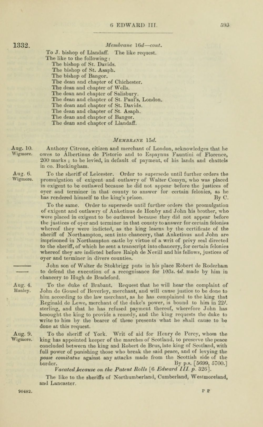 Scanned image of leaf 605, printed page 593